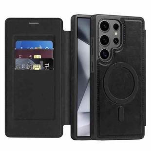 For Samsung Galaxy S24 Ultra 5G Linton MagSafe Leather Phone Case(Black)