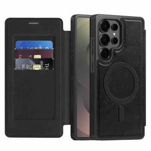 For Samsung Galaxy S25 Ultra 5G Linton MagSafe Leather Phone Case(Black)