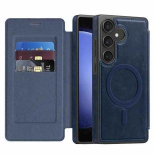 For Samsung Galaxy S23 FE 5G Linton MagSafe Leather Phone Case(Blue)