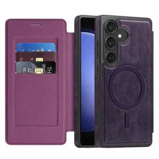 For Samsung Galaxy S23 FE 5G Linton MagSafe Leather Phone Case(Purple)
