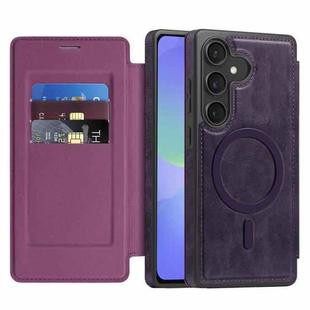 For Samsung Galaxy A36 5G Linton MagSafe Leather Phone Case(Purple)