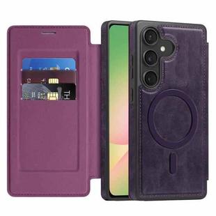 For Samsung Galaxy A56 5G Linton MagSafe Leather Phone Case(Purple)