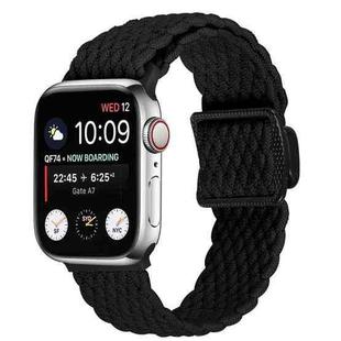 For Apple Watch 46mm / 49mm / 45mm / 44mm Magnetic Buckle Woven Stretch Watch Band(Black)