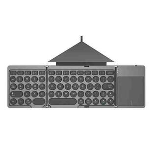 KF86 MAX Foldable Wireless Bluetooth-Compatible Keyboard With Touchpad + Leather Case
