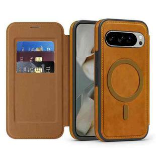 For Google Pixel 10 Linton MagSafe Leather Phone Case(Brown)