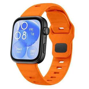 For Huawei Watch Fit 4 / Fit 4 Pro / Fit 3 Wave Reverse Buckle Silicone Watch Band(Orange)
