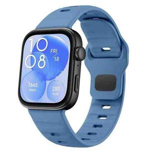 For Huawei Watch Fit 4 / Fit 4 Pro / Fit 3 Wave Reverse Buckle Silicone Watch Band(Blue)