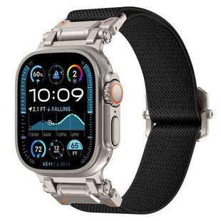 For Apple Watch 46mm / 49mm / 45mm / 44mm Explorer Polyester Nylon Watch Band(Titanium Black)