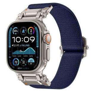 For Apple Watch 46mm / 49mm / 45mm / 44mm Explorer Polyester Nylon Watch Band(Titanium Blue)