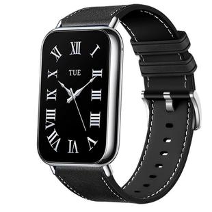 For Xiaomi Smart Band 9 Pro / Redmi Watch 5 Leather Texture Silicone Watch Band(Black)