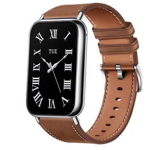 For Xiaomi Smart Band 9 Pro / Redmi Watch 5 Leather Texture Silicone Watch Band(Brown)