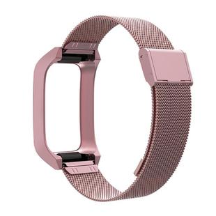For Xiaomi Mi Band 7 Pro Stainless Steel Frame Integrated Milanese Buckle Metal Watch Band(Rose Pink)