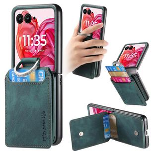 For Motorola Razr 60 Ultra Retro Leather Ring Wallet Phone Case(Green)