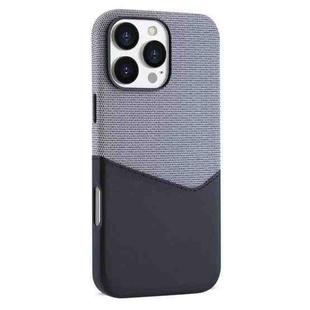 For iPhone 16 Pro Max Kalebol Cloth Textue Stitching Card Slot Magnetic Phone Case(Black)