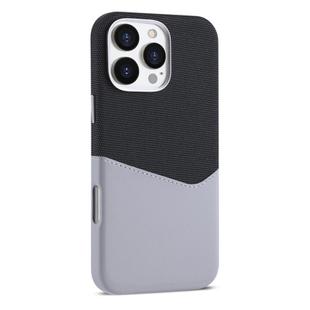 For iPhone 16 Pro Kalebol Cloth Textue Stitching Card Slot Magnetic Phone Case(Gray)