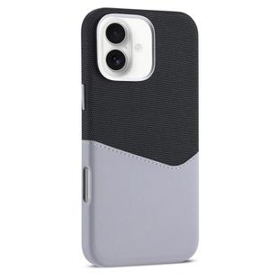 For iPhone 16 Plus Kalebol Cloth Textue Stitching Card Slot Magnetic Phone Case(Gray)
