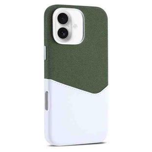 For iPhone 16 Kalebol Cloth Textue Stitching Card Slot Magnetic Phone Case(Green)