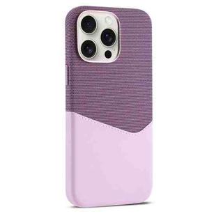 For iPhone 15 Pro Max Kalebol Cloth Textue Stitching Card Slot Magnetic Phone Case(Pink)