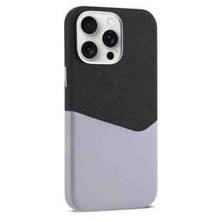 For iPhone 15 Pro Max Kalebol Cloth Textue Stitching Card Slot Magnetic Phone Case(Gray)