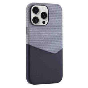 For iPhone 15 Pro Kalebol Cloth Textue Stitching Card Slot Magnetic Phone Case(Black)