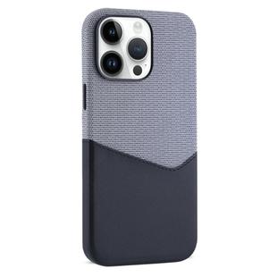 For iPhone 14 Pro Kalebol Cloth Textue Stitching Card Slot Magnetic Phone Case(Black)
