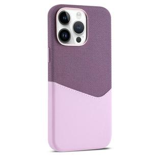 For iPhone 14 Pro Kalebol Cloth Textue Stitching Card Slot Magnetic Phone Case(Pink)