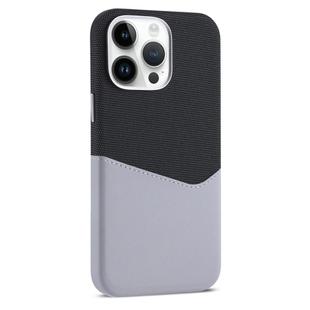 For iPhone 14 Pro Kalebol Cloth Textue Stitching Card Slot Magnetic Phone Case(Gray)