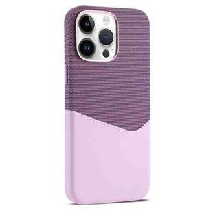 For iPhone 14 Pro Max Kalebol Cloth Textue Stitching Card Slot Magnetic Phone Case(Pink)