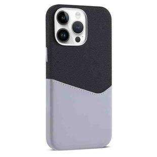 For iPhone 14 Pro Max Kalebol Cloth Textue Stitching Card Slot Magnetic Phone Case(Gray)