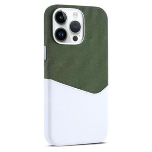 For iPhone 14 Pro Max Kalebol Cloth Textue Stitching Card Slot Magnetic Phone Case(Green)