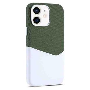 For iPhone 12 Kalebol Cloth Textue Stitching Card Slot Magnetic Phone Case(Green)