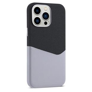 For iPhone 12 Pro Max Kalebol Cloth Textue Stitching Card Slot Magnetic Phone Case(Gray)