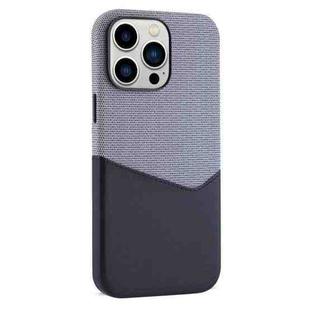 For iPhone 12 Pro Kalebol Cloth Textue Stitching Card Slot Magnetic Phone Case(Black)