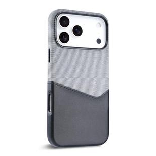 For iPhone 17 Pro Max Kalebol Cloth Textue Stitching Card Slot Magnetic Phone Case(Black)