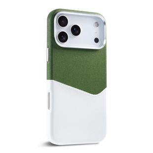 For iPhone 17 Pro Kalebol Cloth Textue Stitching Card Slot Magnetic Phone Case(Green)