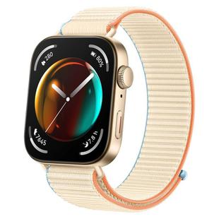 For Huawei Watch Fit 4 Pro / Fit 4 / Fit 3 Nylon Loop Hook and Loop Fastener Watch Band(Mitky White)