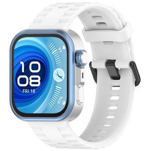 For Huawei Watch Fit4 Pro / Fit4 / Fit3 Quick Release Black Buckle Silicone Watch Band(White)