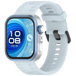 For Huawei Watch Fit4 Pro / Fit4 / Fit3 Quick Release Black Buckle Silicone Watch Band(Light Blue)