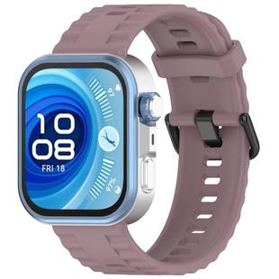 For Huawei Watch Fit4 Pro / Fit4 / Fit3 Quick Release Black Buckle Silicone Watch Band(New Plum)