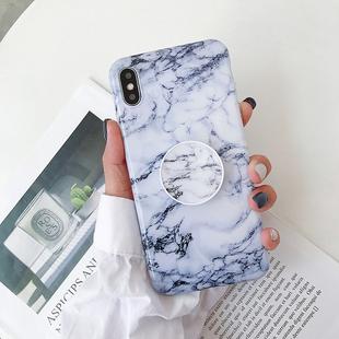 For iPhone XS Max Marble Anti-drop TPU Protection Back Cover with Folding Holder(Z3)