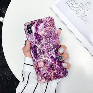 For iPhone XS Max Marble Anti-drop TPU Protection Back Cover with Folding Holder(Z10)