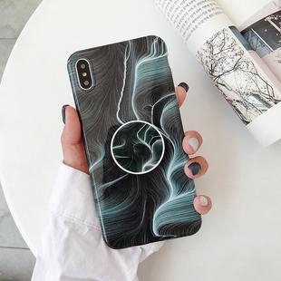 For iPhone XS Max Marble Anti-drop TPU Protection Back Cover with Folding Holder(Z14)