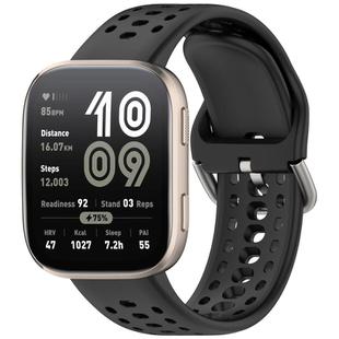 For Amazfit Bip 6 Quick Release Buckle Silicone Watch Band(Black)