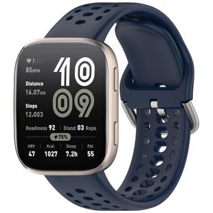 For Amazfit Bip 6 Quick Release Buckle Silicone Watch Band(Ink Blue)