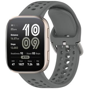 For Amazfit Bip 6 Quick Release Buckle Silicone Watch Band(Space Grey)