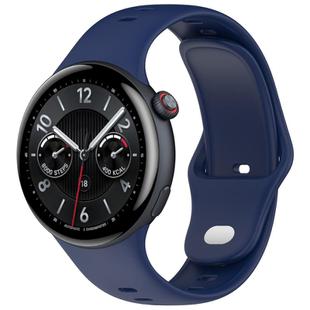 For vivo Watch 5 Solid Color Reverse Buckle Silicone Watch Band(Dark Blue)