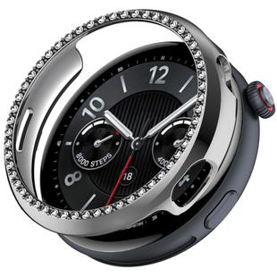 For vivo Watch 5 Single Row Diamond Half Coverage Hollow PC Watch Protective Case(Silver)