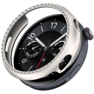 For vivo Watch 5 Single Row Diamond Half Coverage Hollow PC Watch Protective Case(Starlight)