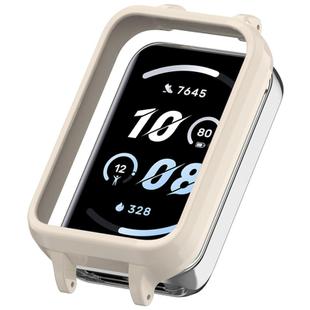 For Honor Band 10 PC Ear Half Coverage Hollow Watch Protective Case(Retro White)