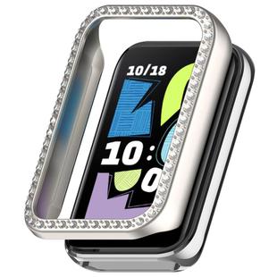 For Honor Band 10 Single Row Diamond Half Coverage Hollow PC Watch Protective Case(Starlight)